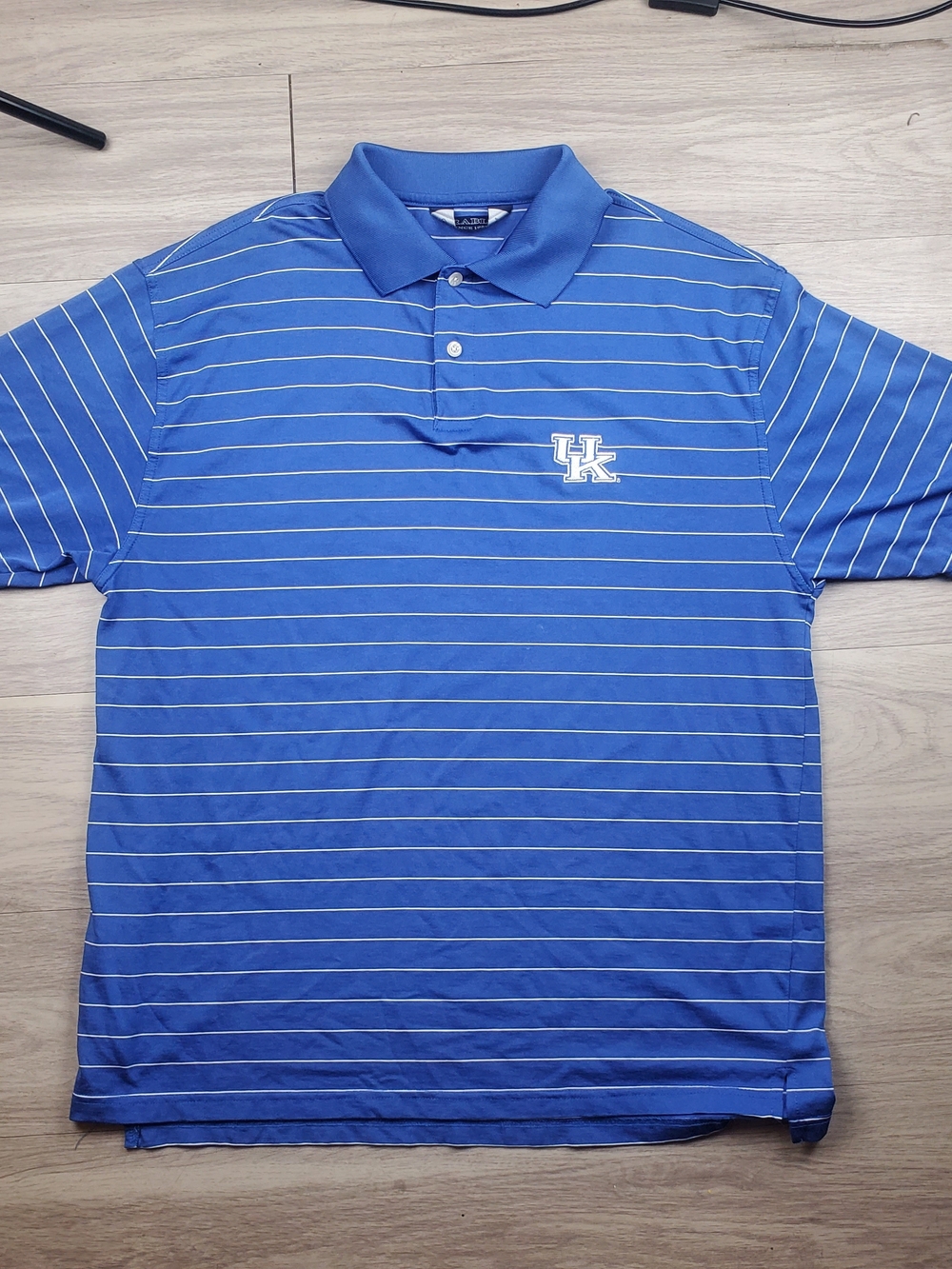 University of Kentucky Wildcats UK Polo Shirt Men's XXL Blue Striped